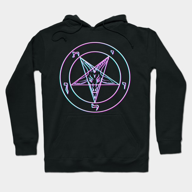 Vaporwave Pentagram Hoodie by BlackRavenOath